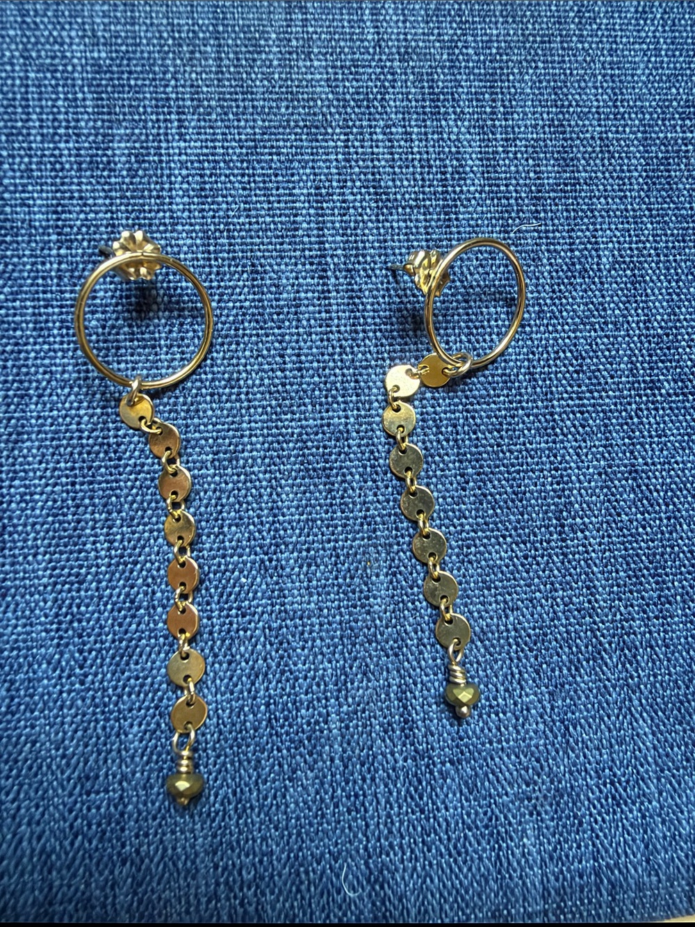 Gold Chain Drop Earrings Like New